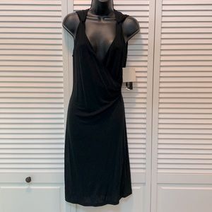 Jones New York black faux wrap dress.  Size PM NWT